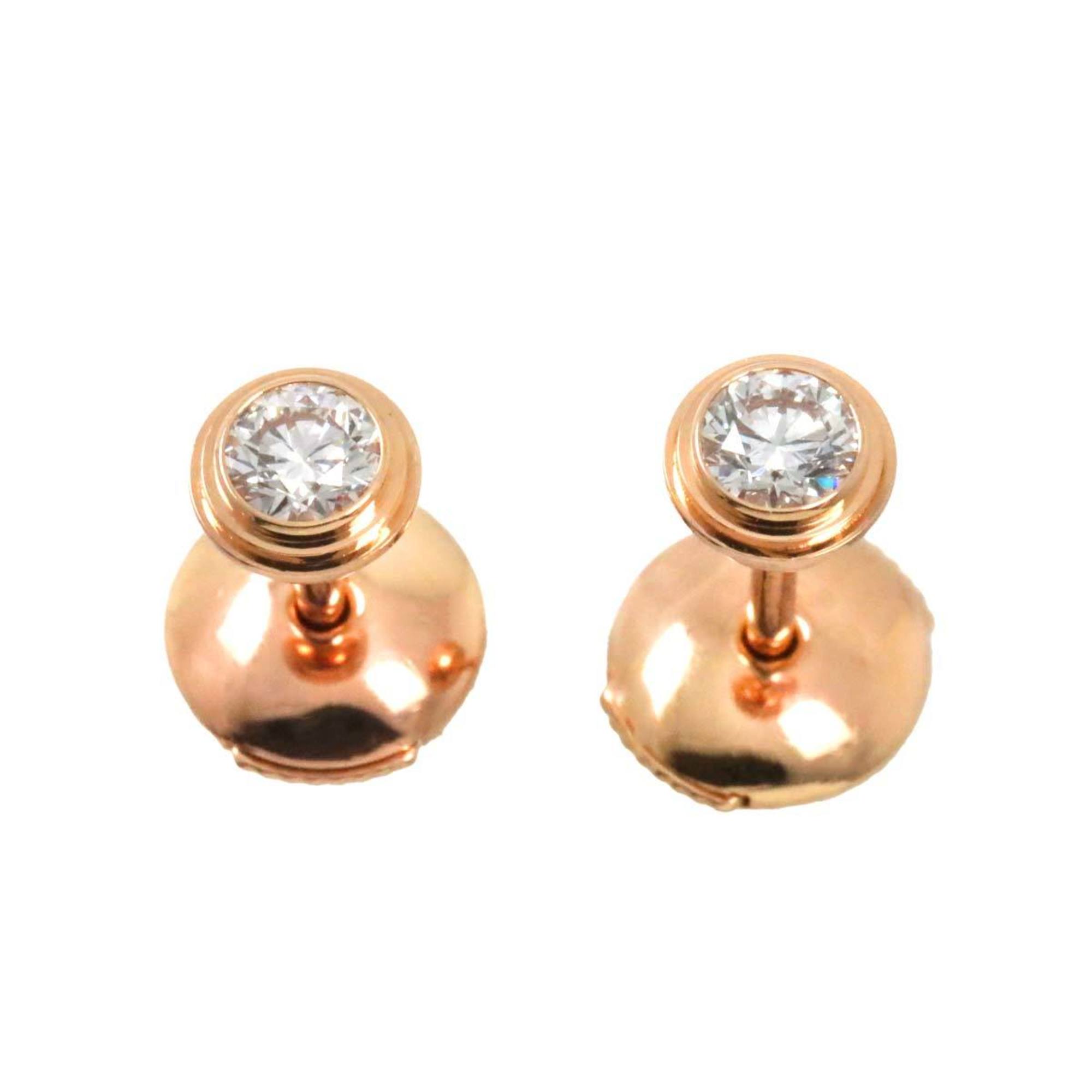 Cartier Damour Earring Pierced Diamond Medium K18 PG Pink Gold 750 Diamant Léger