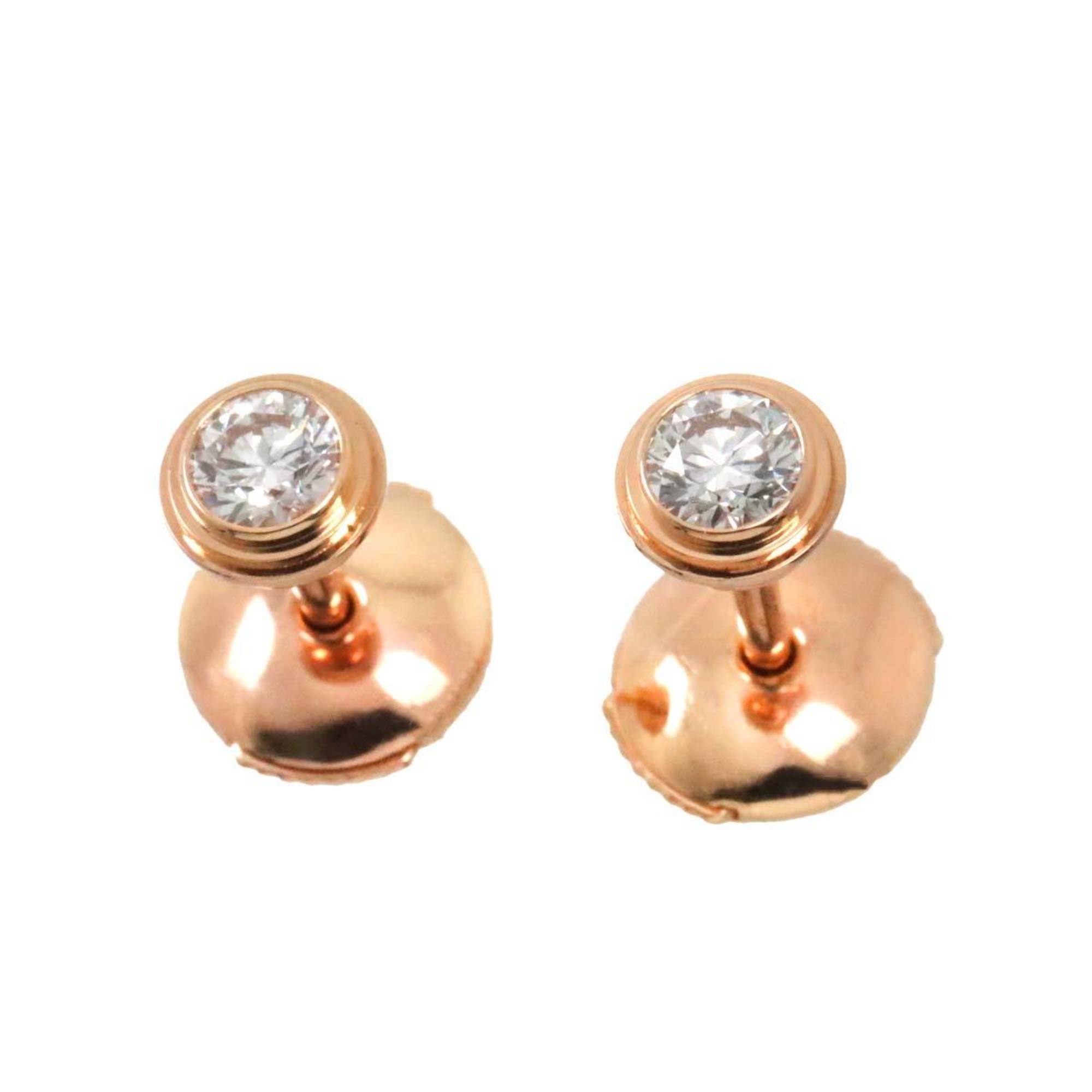 Cartier Damour Earring Pierced Diamond Medium K18 PG Pink Gold 750 Diamant Léger