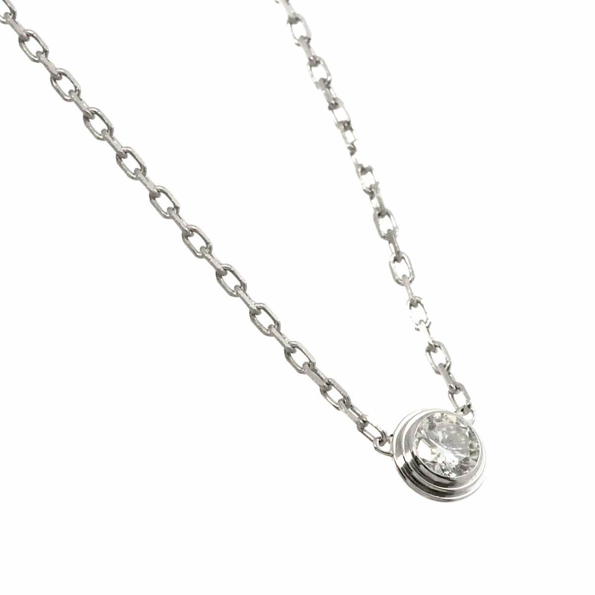 Cartier Amour Diamond Necklace LM 41cm K18 WG White Gold 750 Diamant Leger d'Amour