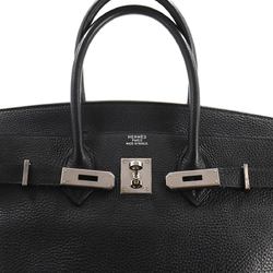 Hermes Birkin 35 Handbag Togo Black H Stamp Silver Hardware