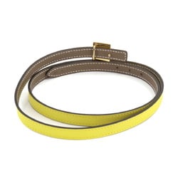 Hermes Eileen Reversible Belt, Epson Swift Etoupe Lime, X Stamp, Gold Hardware