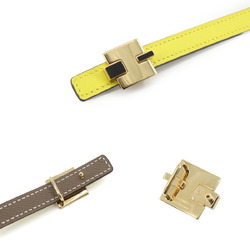 Hermes Eileen Reversible Belt, Epson Swift Etoupe Lime, X Stamp, Gold Hardware