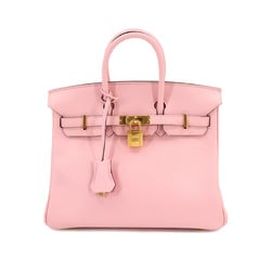 Hermes Birkin 25 Handbag Swift Rose Sakura X Stamp Gold Hardware