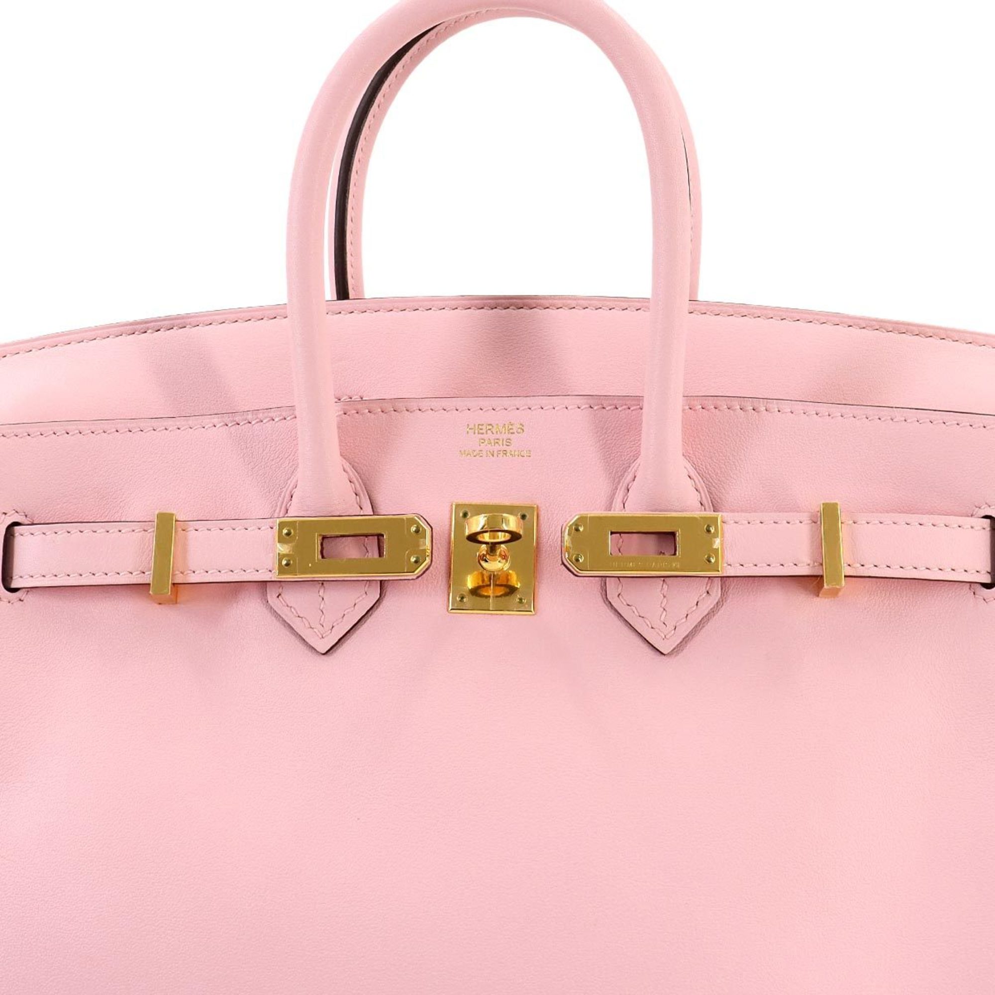 Hermes Birkin 25 Handbag Swift Rose Sakura X Stamp Gold Hardware