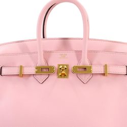 Hermes Birkin 25 Handbag Swift Rose Sakura X Stamp Gold Hardware