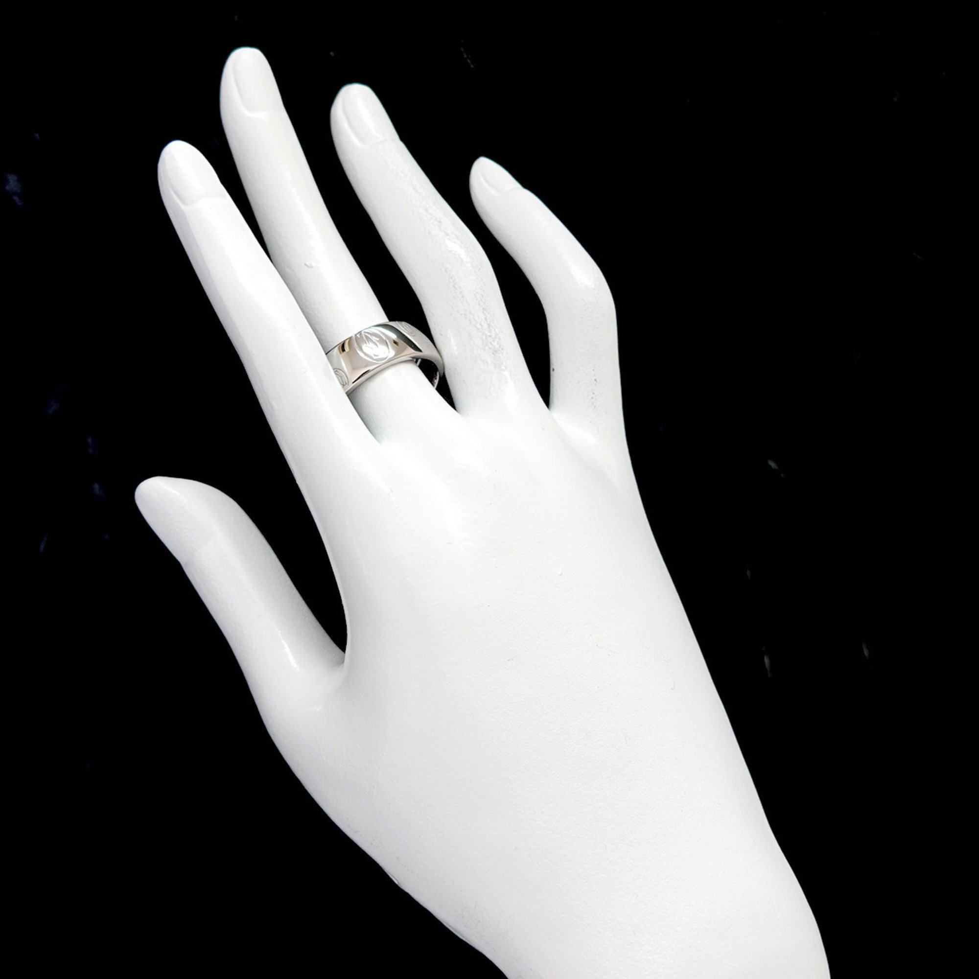 Cartier #68 Ring LM Happy Birthday K18 WG White Gold 750 Logo