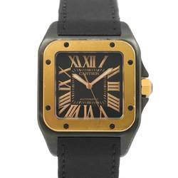 Cartier Santos 100 XL Combi W2020009 Men's Watch Black K18PG Automatic