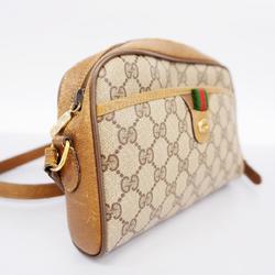 Gucci Shoulder Bag GG Supreme Sherry Line 116 02 089 Leather Brown Women's