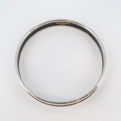 Hermes Bangle, Enamel PM, Metal, Cloisonne, Silver, Black, Women's