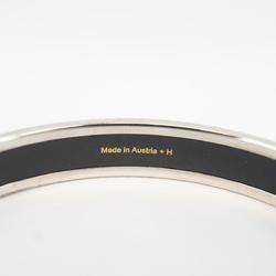 Hermes Bangle, Enamel PM, Metal, Cloisonne, Silver, Black, Women's