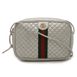 GUCCI GG Marmont Sherry Line Shoulder Bag Pochette Quilted Leather Silver 541051