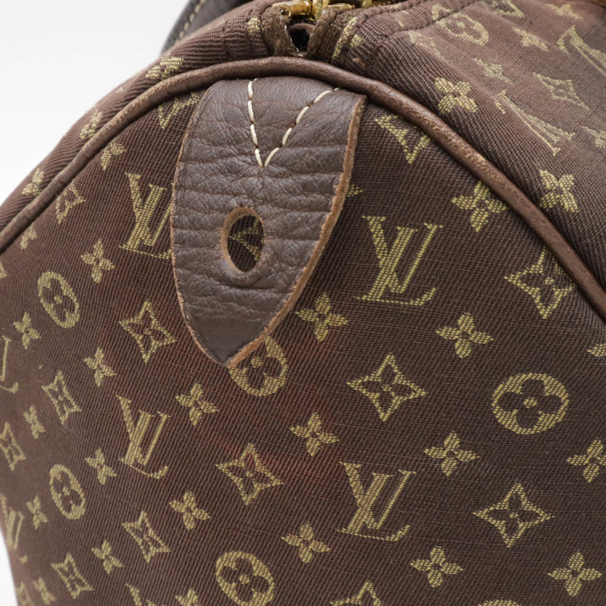 LOUIS VUITTON Louis Vuitton Monogram Run Speedy 30 Handbag Boston Bag Canvas Ebene Brown M95224