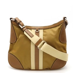 PRADA Prada Shoulder Bag Nylon Leather Khaki Beige Brown BT0494