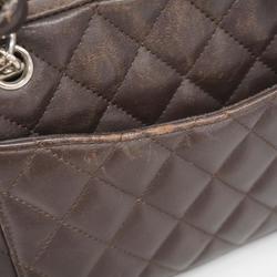 Chanel Shoulder Bag Cambon Lambskin Brown Women's