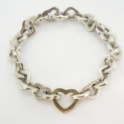 Tiffany Bracelet Heart Link K18YG Yellow Gold 925 Silver Women's