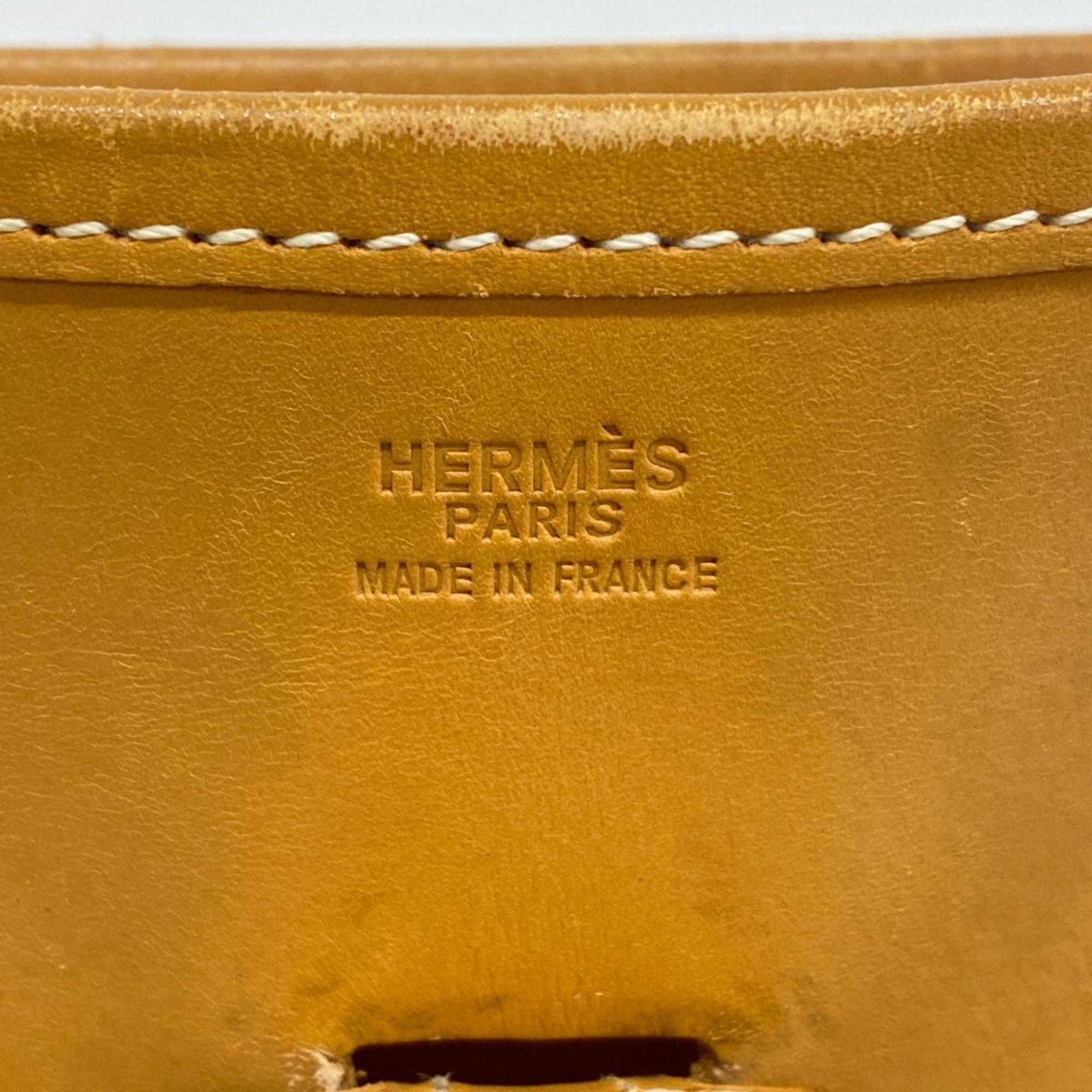 Hermes Shoulder Bag Evelyn 1PM □D Engraved Vache Natural Women's