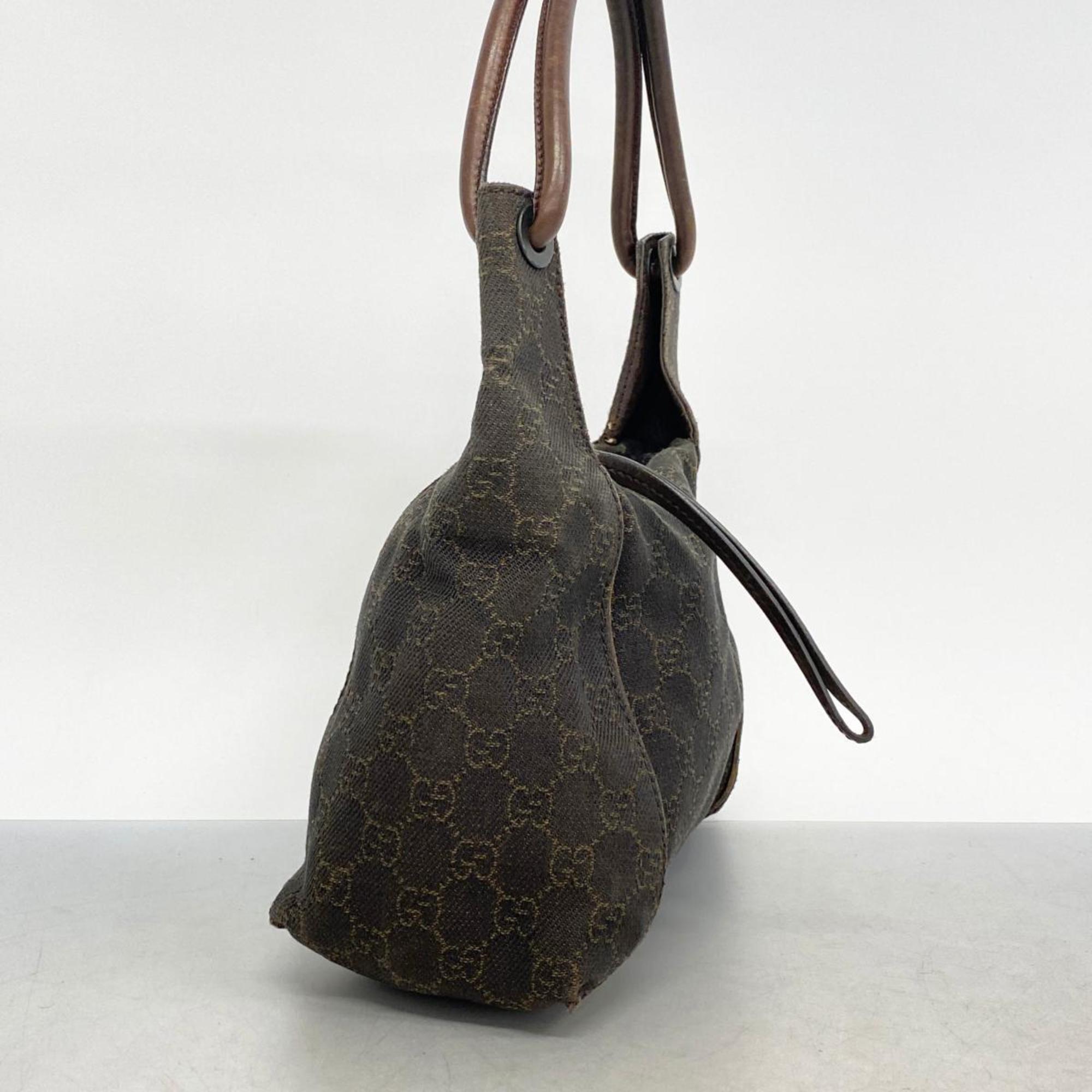 Gucci Shoulder Bag GG Canvas 101333 Brown Women's