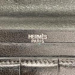 Hermes Long Wallet Bearn G Stamp Veau Gulliver Black Men's Women's