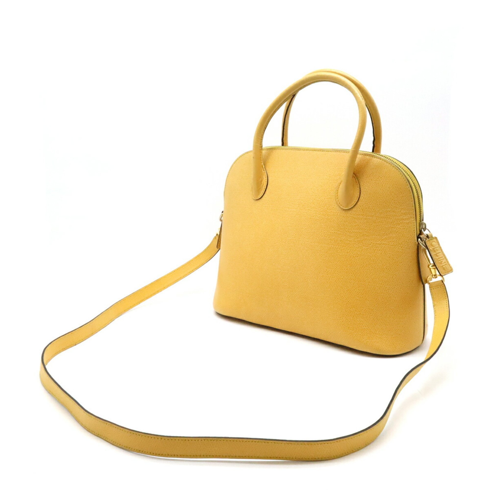 CELINE Celine handbag tote bag shoulder leather yellow