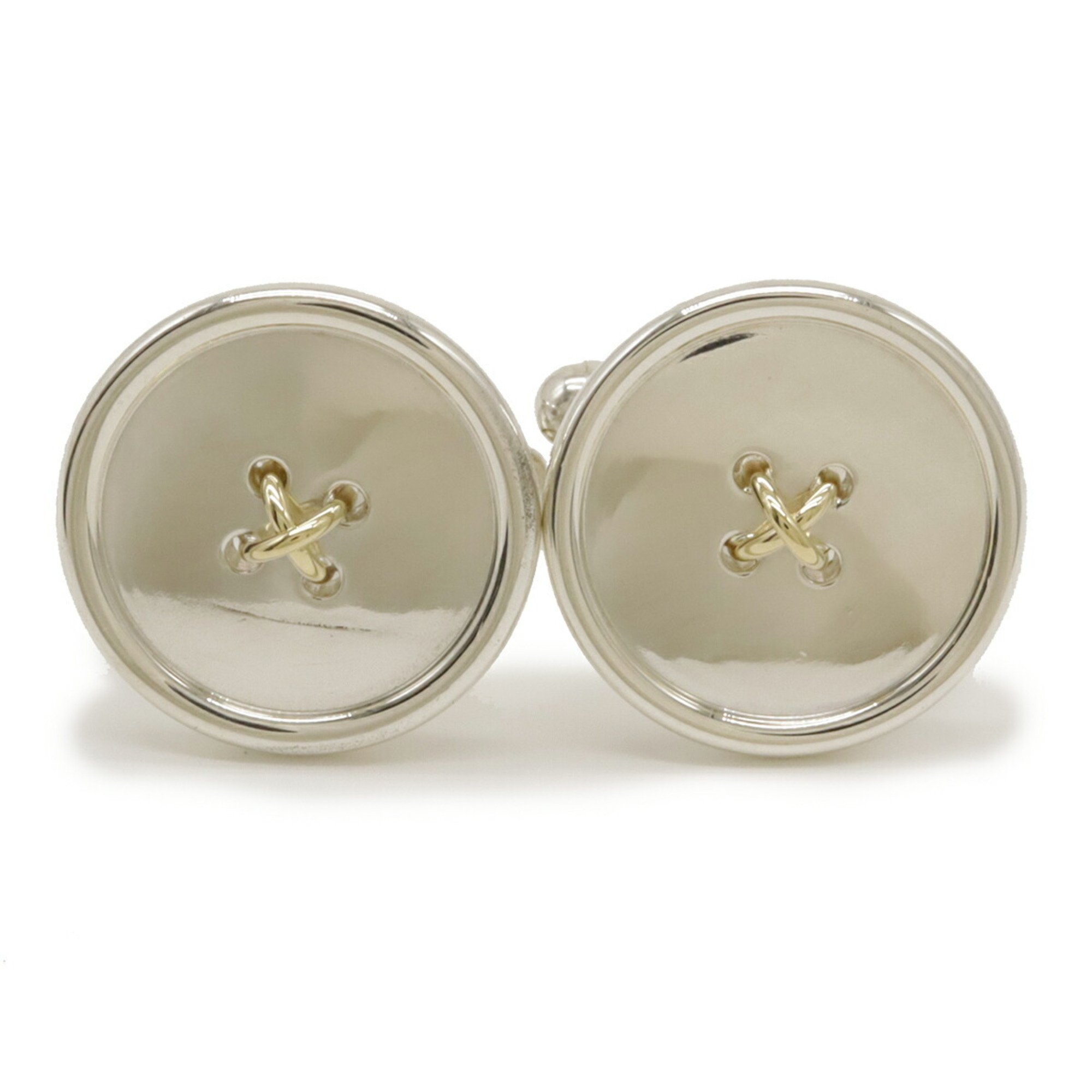 TIFFANY&Co. Tiffany Button Motif Cufflinks SV925 Silver 750 K18 Gold