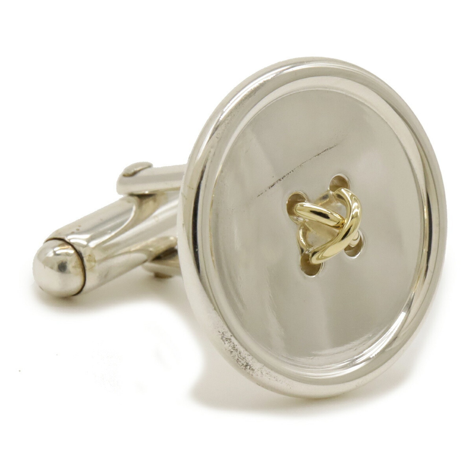 TIFFANY&Co. Tiffany Button Motif Cufflinks SV925 Silver 750 K18 Gold