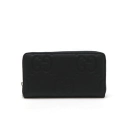 GUCCI Jumbo GG Zip Wallet Round Long Leather Black 739482