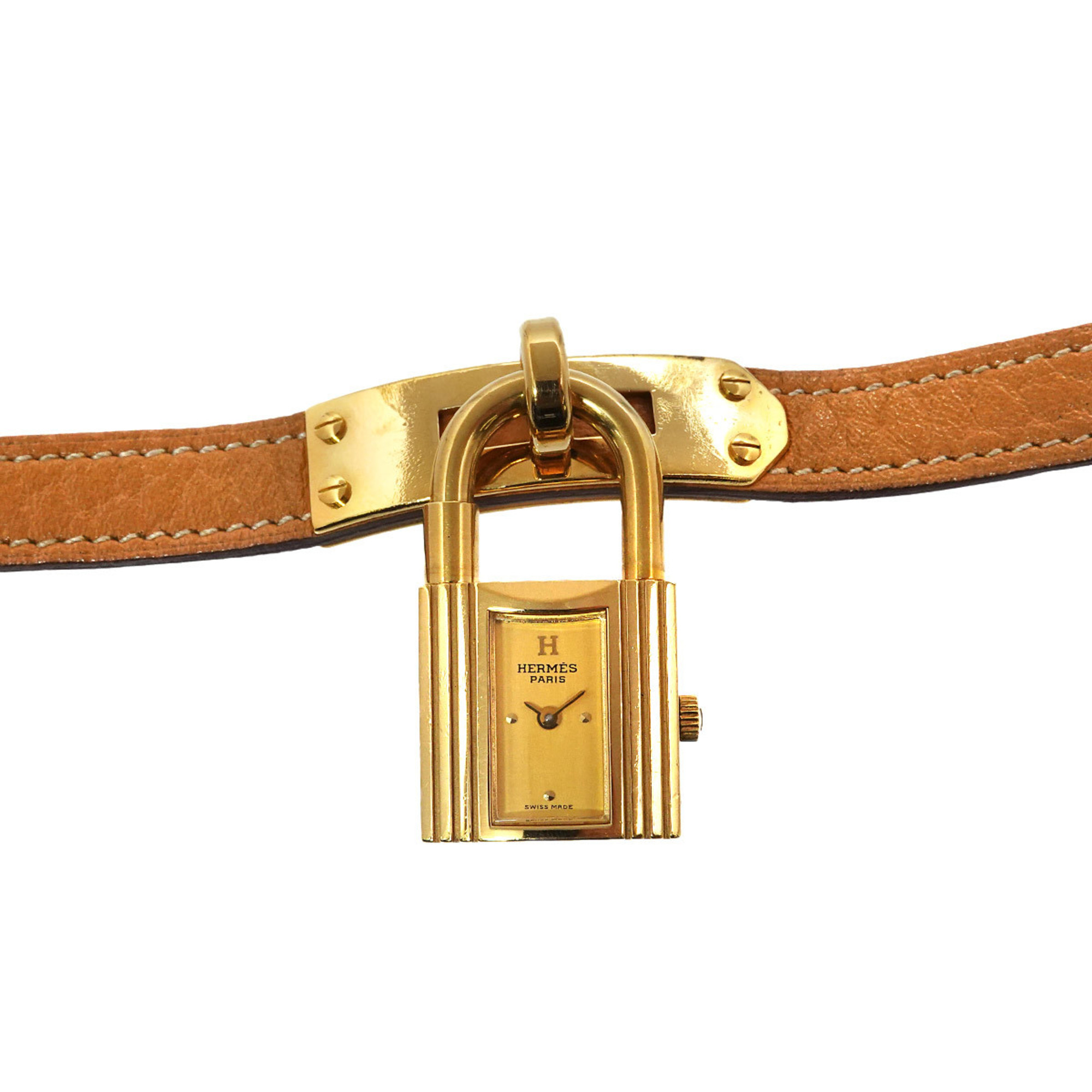 Hermes Kelly Watch Ladies' Gold Quartz Padlock