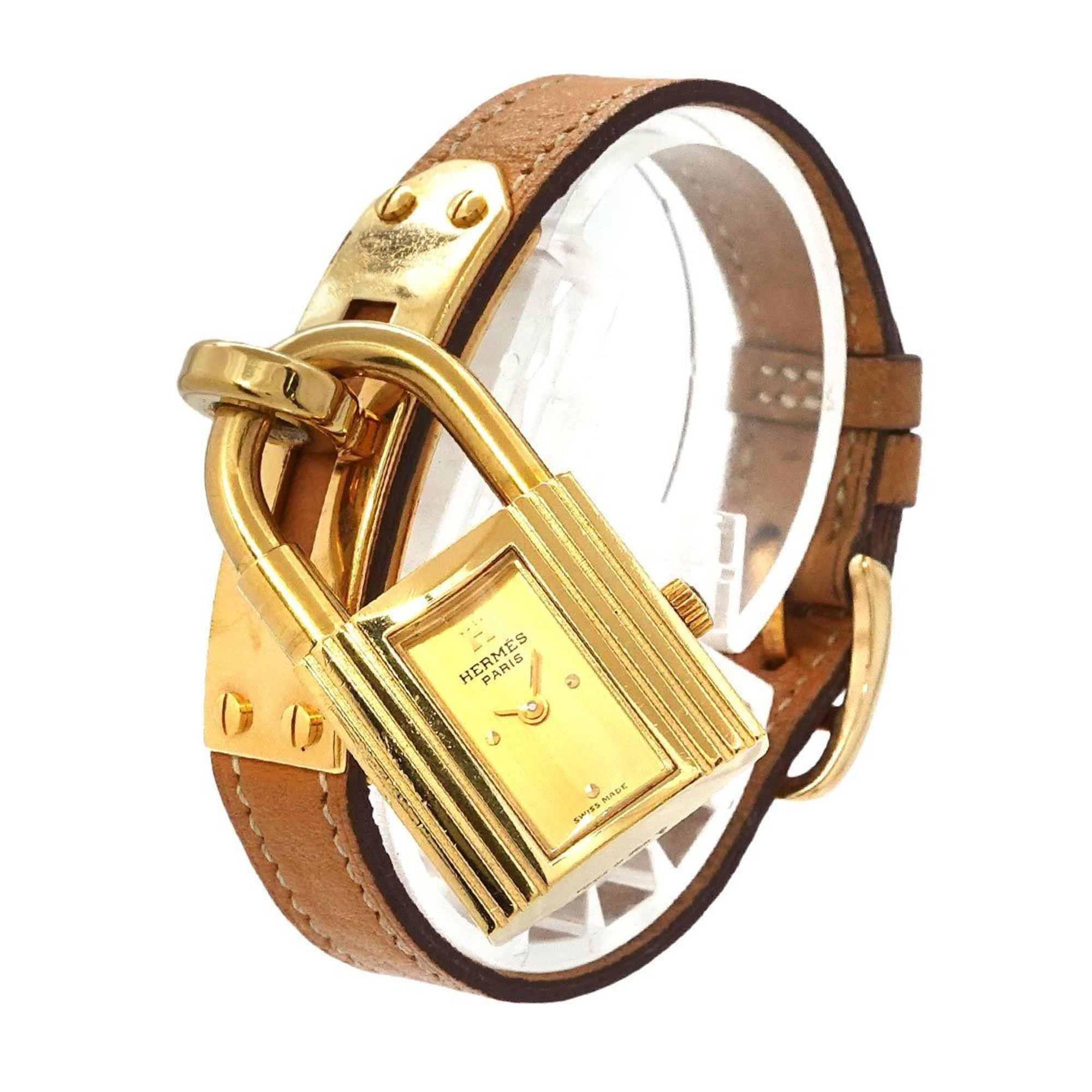 Hermes Kelly Watch Ladies' Gold Quartz Padlock