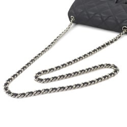 CHANEL Chain Around Shoulder Bag Leather Black 9889 Matelasse Silver Hardware