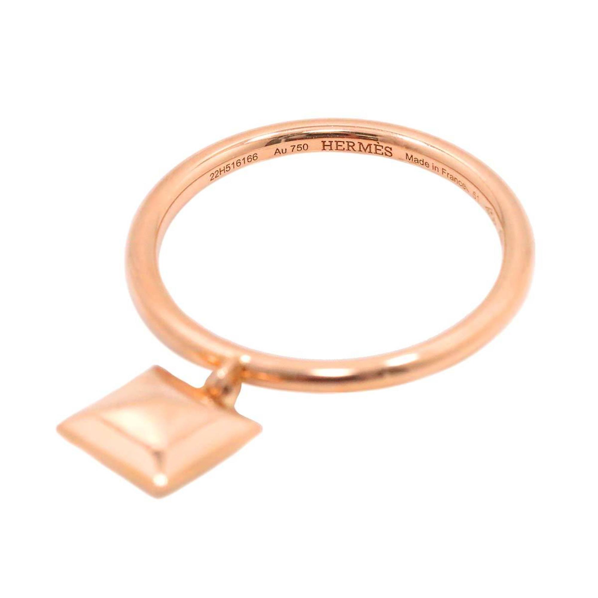 Hermes HERMES Crudo H #51 Ring K18 PG Pink Gold 750