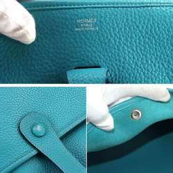 Hermes Evelyne 3 GM Amazon Shoulder Bag Taurillon Clemence Turquoise □R Stamp Silver Hardware