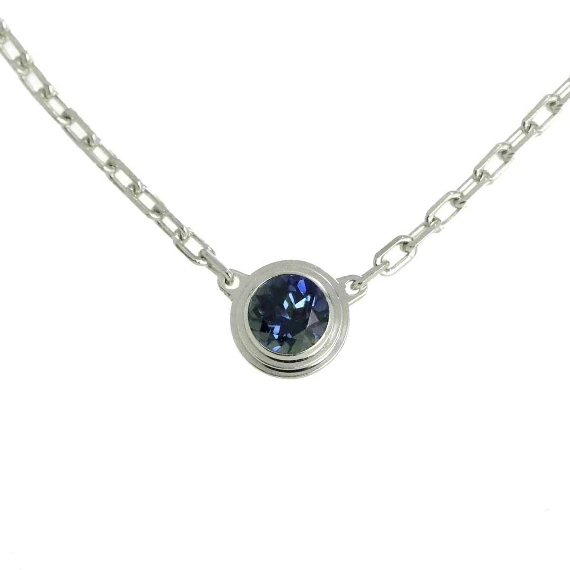 Cartier Amour Sapphire Necklace 41cm K18 WG White Gold 750 Saphir Leger d