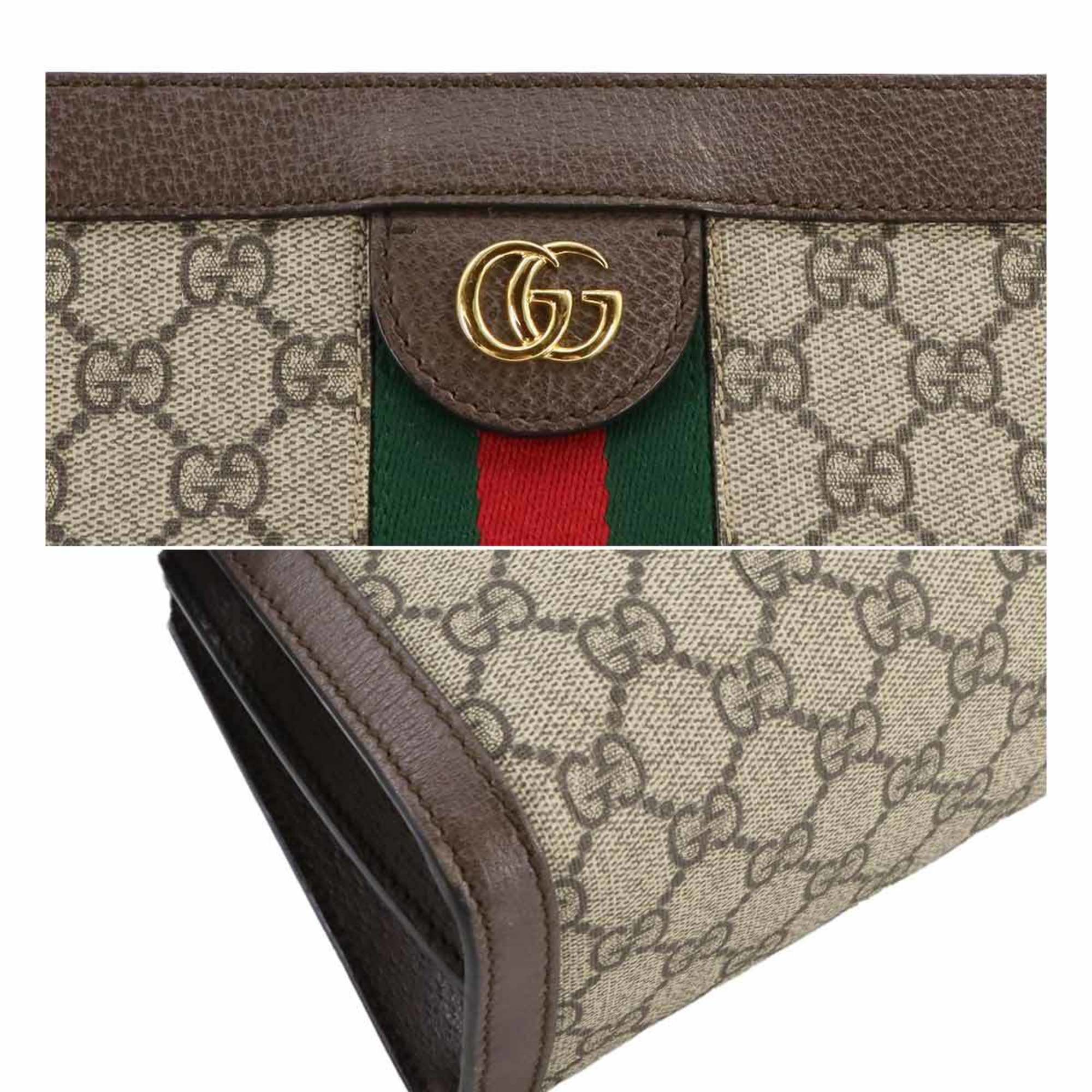 GUCCI Ophidia GG Medium Shoulder Bag Supreme Canvas Leather Beige Brown 503876