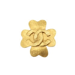 CHANEL Clover Coco Mark Brooch Gold 95P