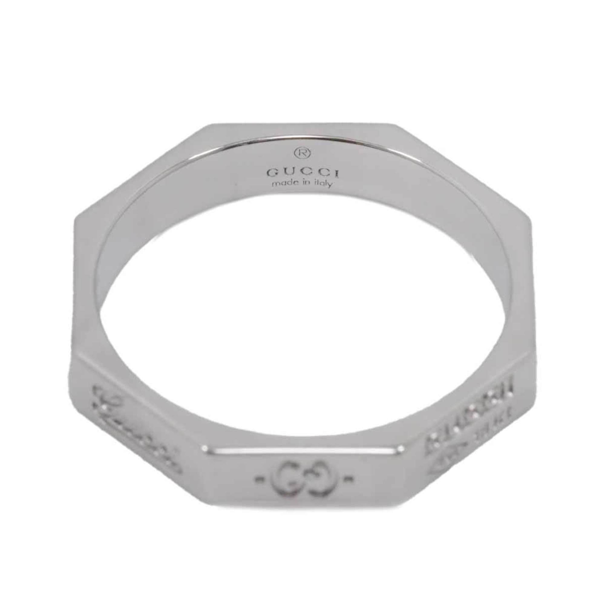 GUCCI Octagonal #16 Ring K18 WG White Gold 750