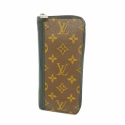 Louis Vuitton Long Wallet Monogram Macassar Zippy Vertical M60109 Brown Noir Men's