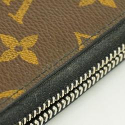 Louis Vuitton Long Wallet Monogram Macassar Zippy Vertical M60109 Brown Noir Men's