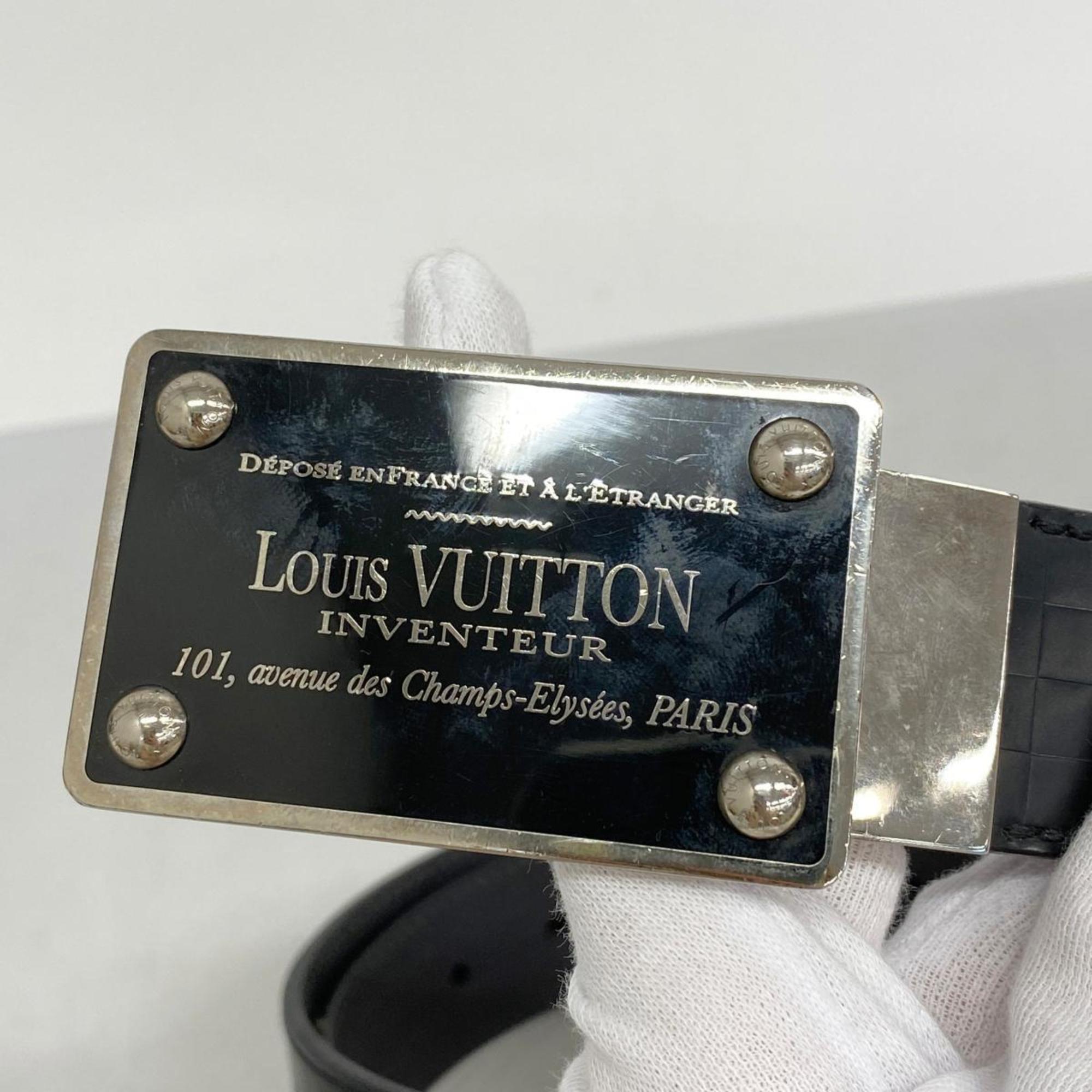 Louis Vuitton Belt Santur Inventeur M6820 Black Men's