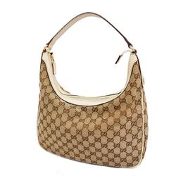 Gucci Shoulder Bag GG Canvas 153010 Brown Beige Champagne Women's