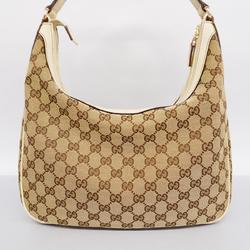 Gucci Shoulder Bag GG Canvas 153010 Brown Beige Champagne Women's