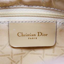 Christian Dior Handbag Cannage Lady Nylon Brown Women's