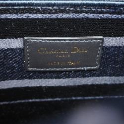 Christian Dior handbag Lady Dee Light velour navy champagne ladies