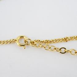 Christian Dior Necklace CD Rhinestone GP Plated Gold Women's