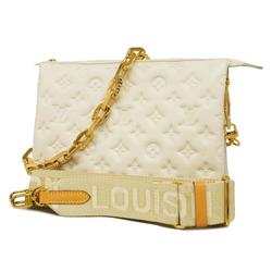 Louis Vuitton Shoulder Bag Monogram Embossed Coussin PM M21262 Creme Ladies