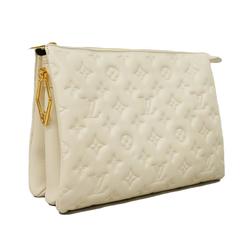 Louis Vuitton Shoulder Bag Monogram Embossed Coussin PM M21262 Creme Ladies