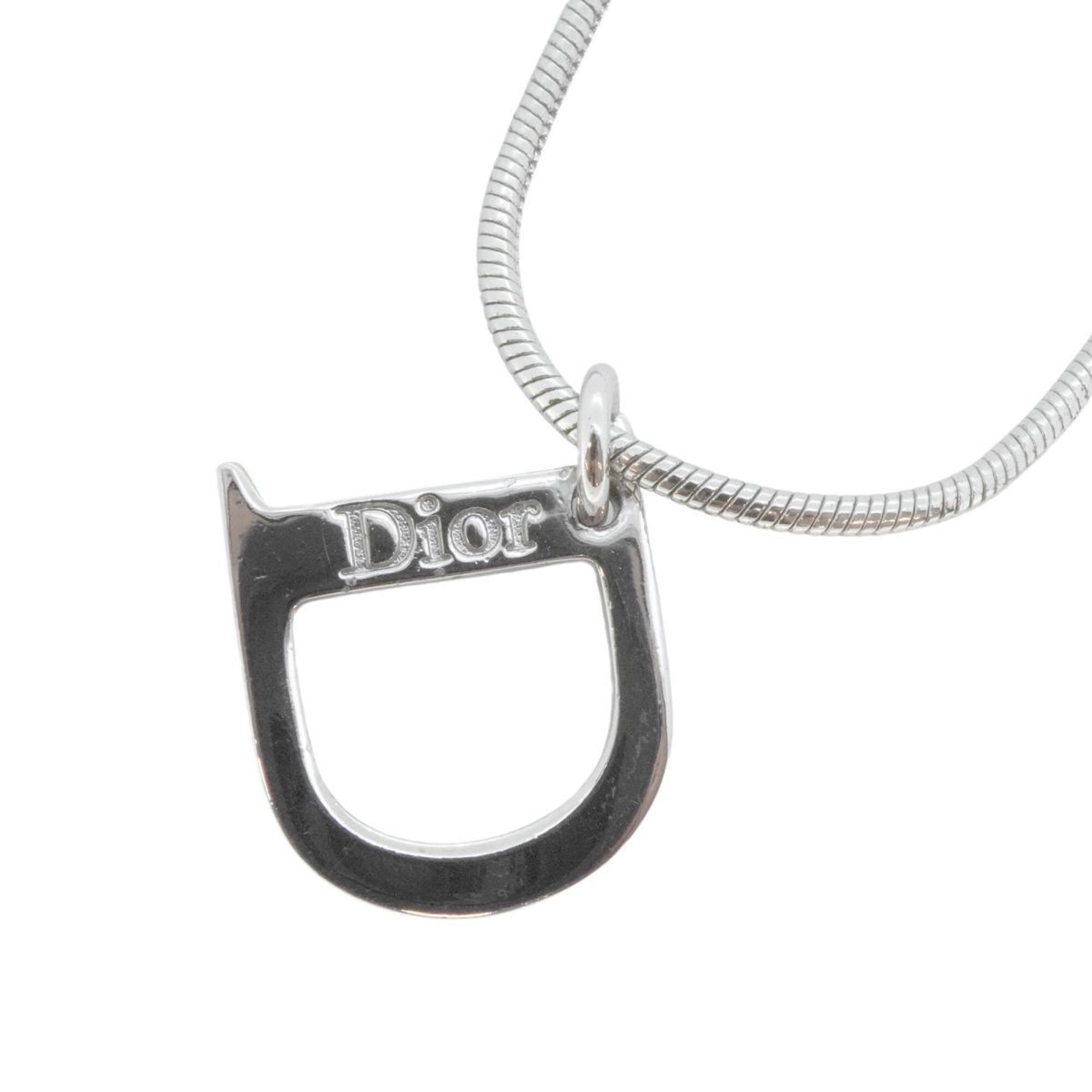 Christian Dior Necklace D Metal Silver Women's