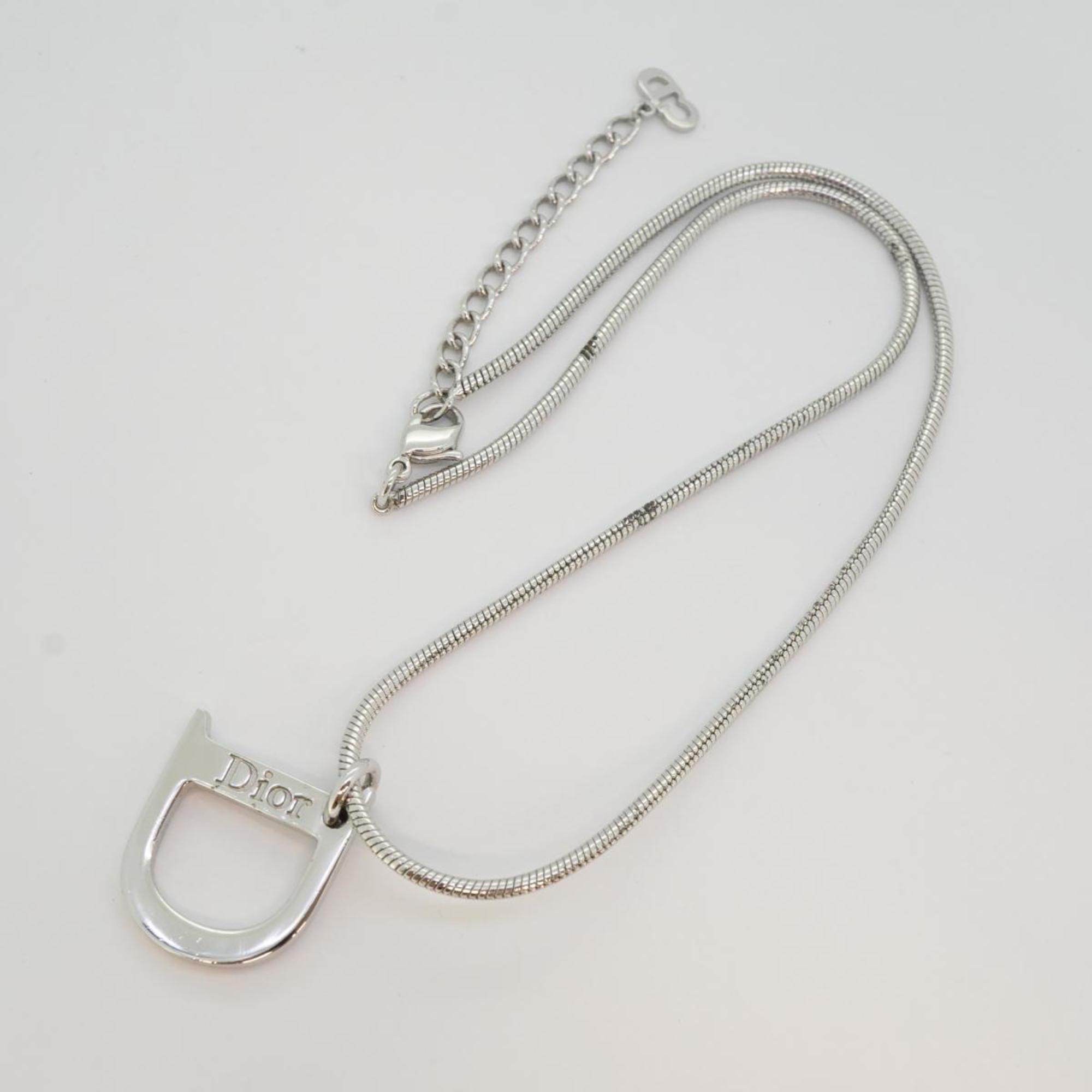 Christian Dior Necklace D Metal Silver Women's