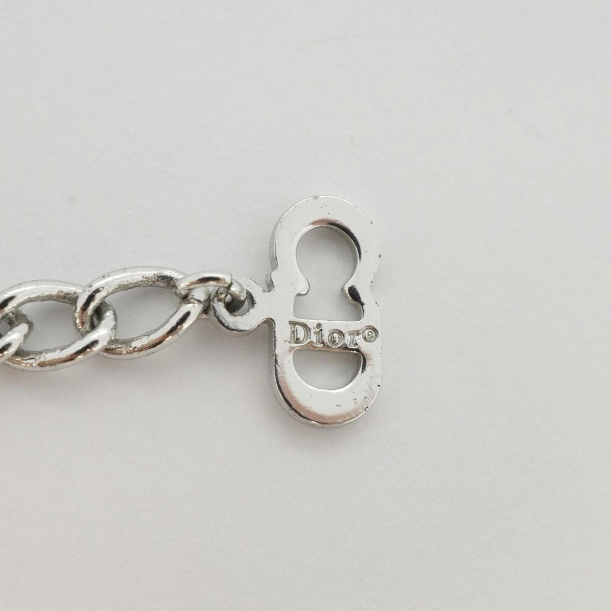 Christian Dior Necklace D Metal Silver Women's