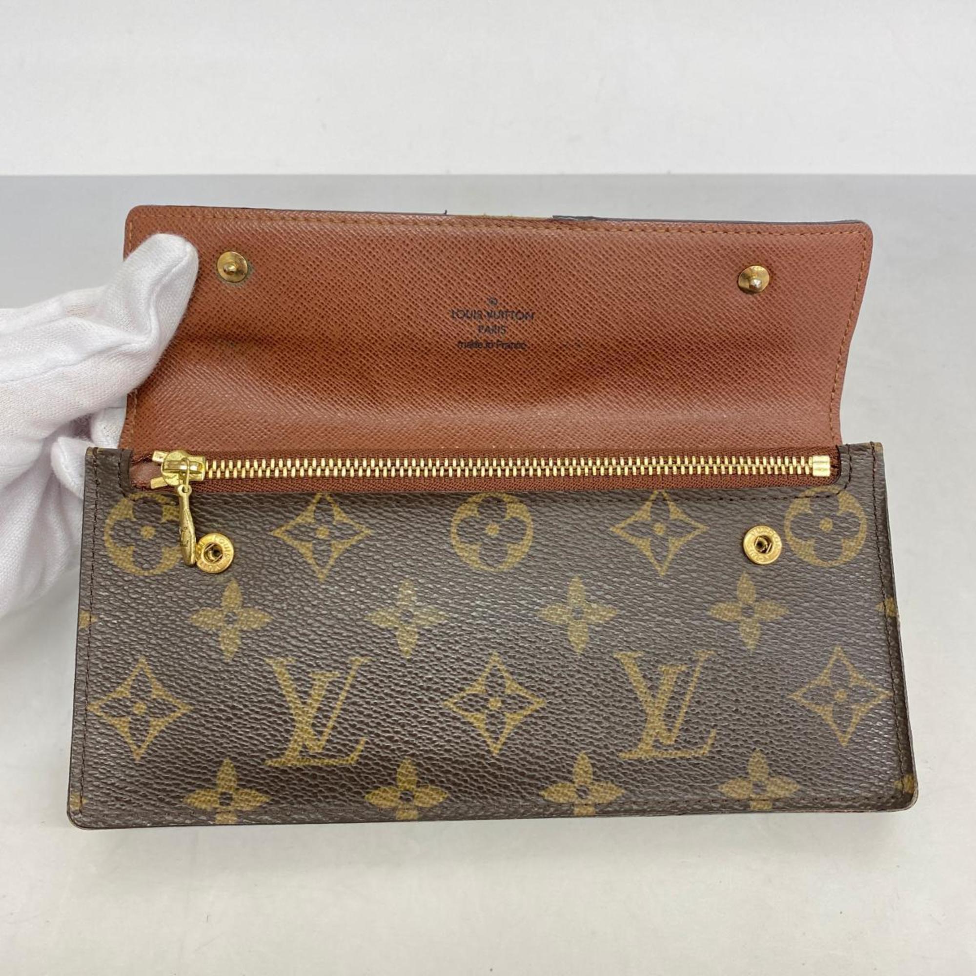 Louis Vuitton Wallet Monogram Portefeuille Accordion M58008 Brown Men's Women's