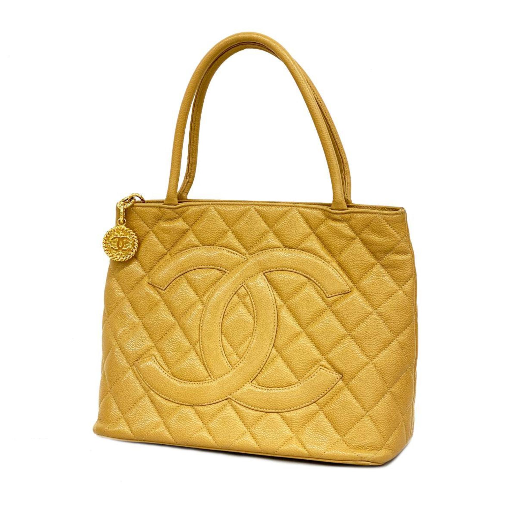 Chanel Tote Bag, Reproduction Tote, Caviar Skin, Beige, Women's